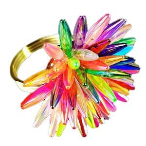 Colorful Acyclic Modern Design Napkin Rings Set/4